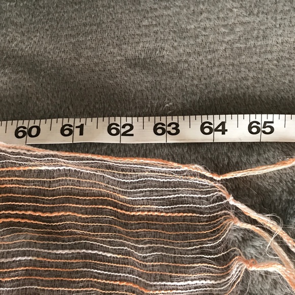 🔻2 for $10 🔻 Silk Poly Blend Neck Scarf Peach - Picture 4 of 5